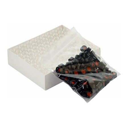 Cp Lab Safety. Wheaton 12X32 ABC Clear Vials, Black Hole Cap, PTFE Liner, Case of 100 W225151-0601